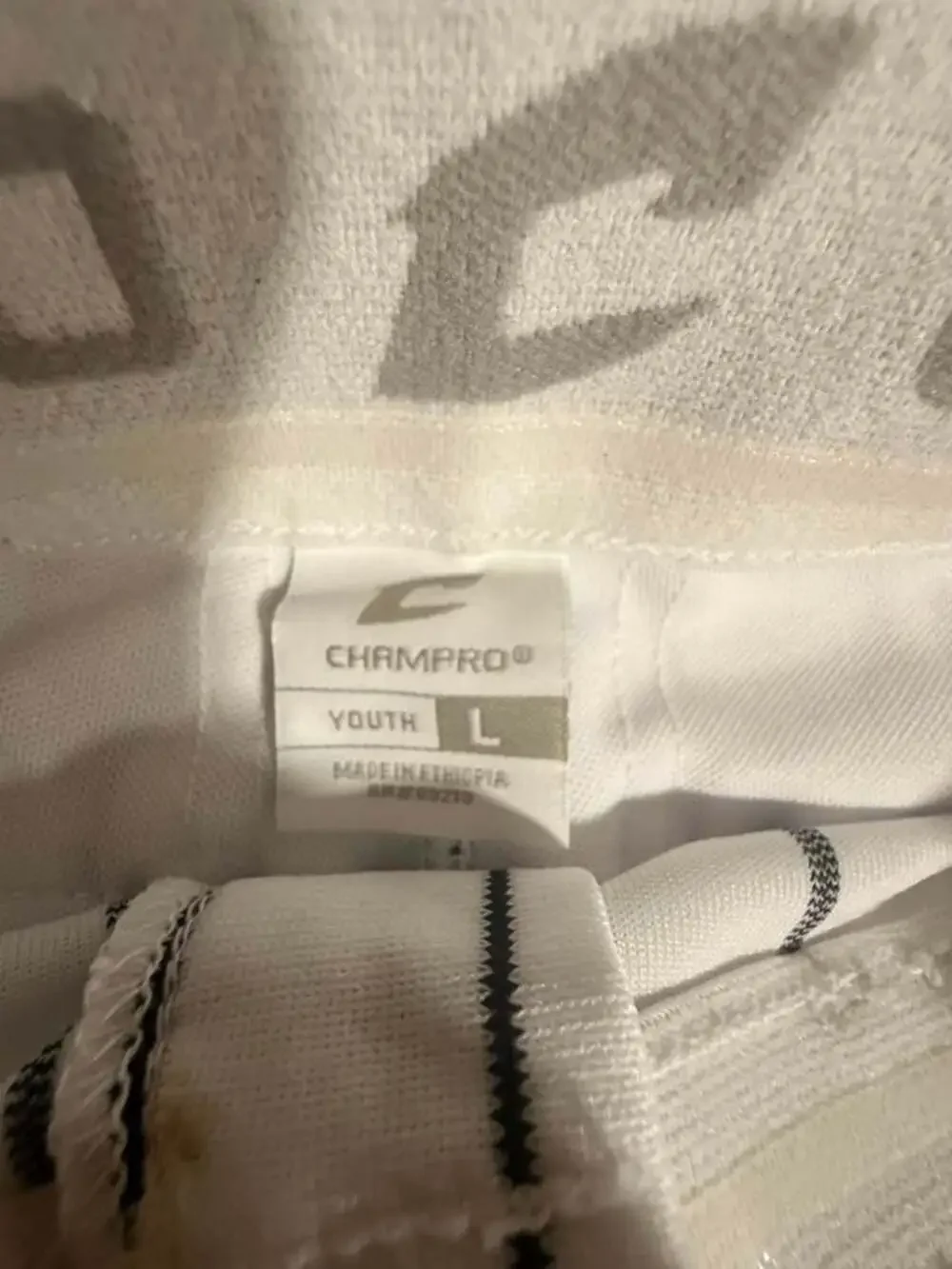 Champro Youth Pinstripe Baseball Knicker Pants White/Black Size L